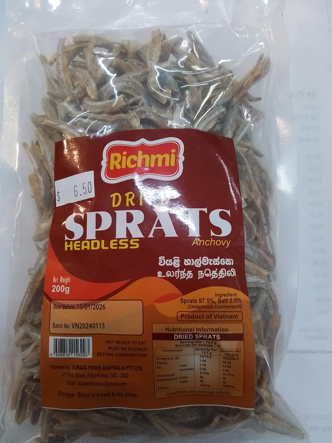 Richmi dried sprats headless