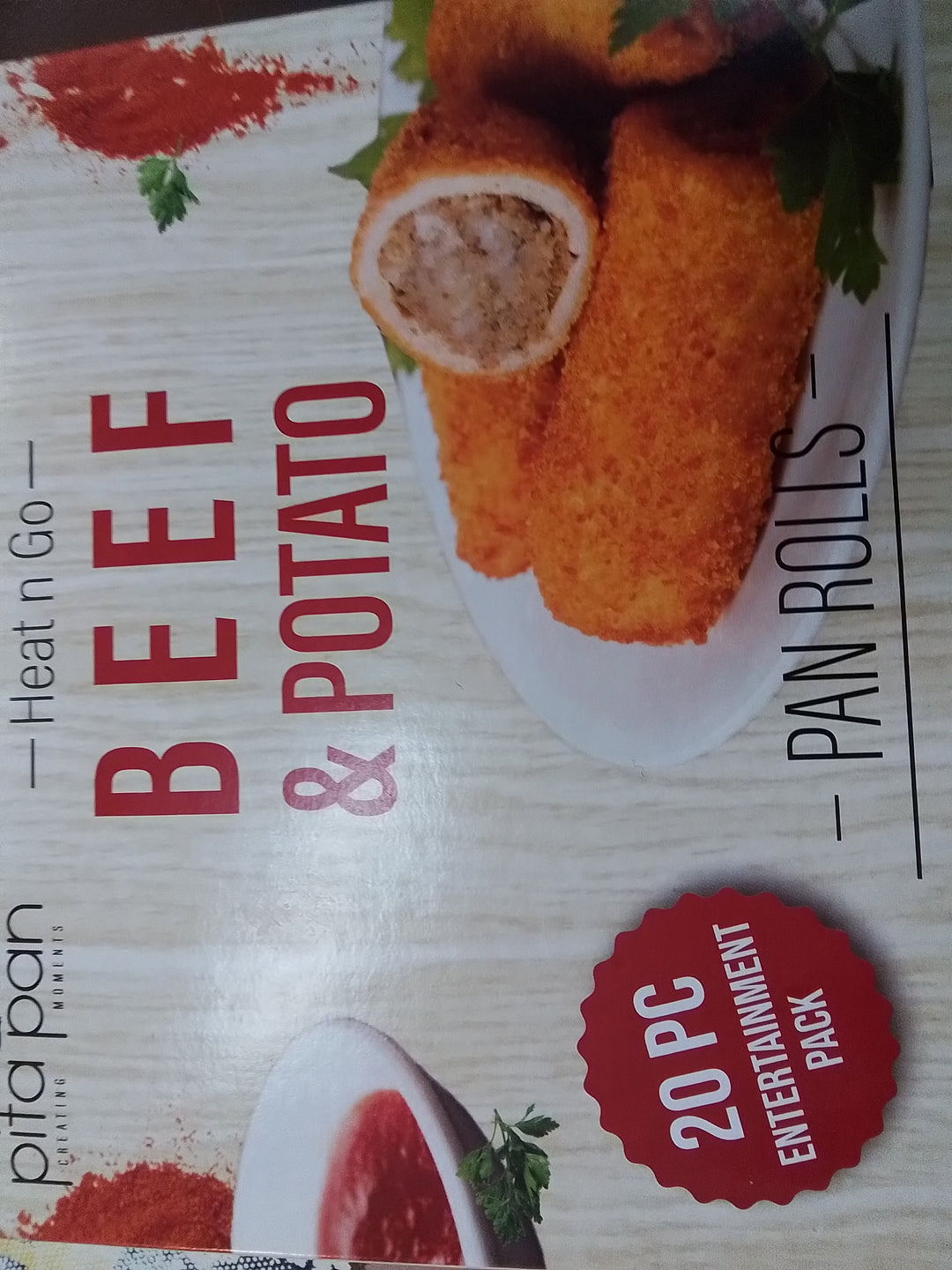Pita pan beef rolls