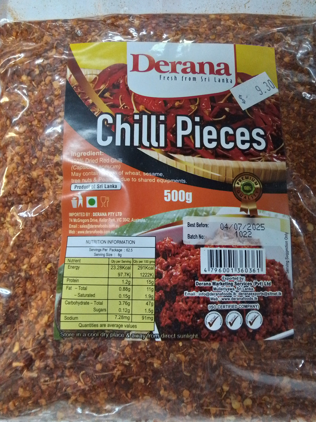 Derana chilli pieces 500g